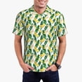 thumbnail image 1 of Daiia Banana Tree Leaves Pattern Men’s Polo Shirts,Solid Deck Shirt,Classic Fit, Breathable Cotton Polo for Casual and Sport Wear-Small, 1 of 7