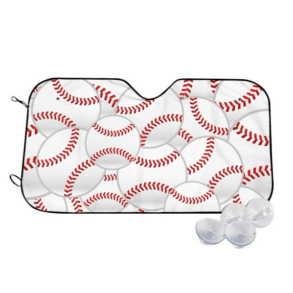 Daiia Baseballs Windshield Sun Shade for Car SUV Truck (Small ), Car Sun Shade Windshield, Car Shades for Front Windows, Sunshade for Car Windshield