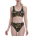 thumbnail image 1 of Daiia Basketball printed 2 piece Swimsuit Bikinis for Women High Waisted Racerback Bathing Suits Summer Tummy Control Scoop Neck Swimwear-Large, 1 of 8