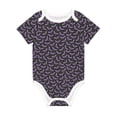 thumbnail image 1 of Daiia Bat Purple Printed Unisex-Baby Short Sleeve Onesies Bodysuits Baby Climbing Clothes Soft and Comfortable Romper with Expandable Shoulder Design-12 Months, 1 of 1