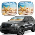 thumbnail image 1 of Daiia Beach Starfish Shell 2PCS Car Windshield Sun Shade, Foldable Sun Shield for Car Front Window, Auto Sun Blocker Visor Protector Universal for Truck SUV Pickup-Medium, 1 of 7