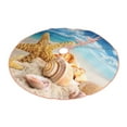 thumbnail image 1 of Daiia Beach Starfish Shell Drawing Merry Christmas Tree Skirt , Xmas Large Lace-up Tree Skirt, Santa Snowflakes Rustic Home Decorations New Year Party Farmhouse Decor-48", 1 of 7
