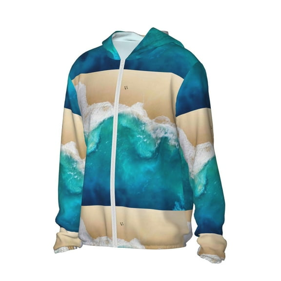 Daiia Beach UPF 50 Sun Protection Hoodie Jacket Lightweight Long Sleeve Sun Shirt for Women Men with Pocket Hiking Outdoor-Small