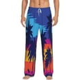 thumbnail image 1 of Daiia Beach with Palm Trees Men's Sleep Pant with Pockets and Drawstring,Pajama Pants-Small, 1 of 9