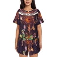 thumbnail image 1 of Daiia Beautiful Dreamcatcher1 Pattern Womens Pajama Sets Short Sleeve Pajamas for Women Sets Soft Lounge Sets Casual Round Neck Sleepwear PJS-Small, 1 of 7