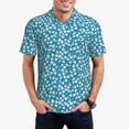 thumbnail image 1 of Daiia Beautiful Floral Pattern Men’s Polo Shirts,Solid Deck Shirt,Classic Fit, Breathable Cotton Polo for Casual and Sport Wear-Small, 1 of 9