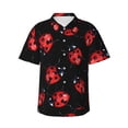 thumbnail image 1 of Daiia Beautiful Red Ladybug Hawaiian Shirt for Men Gentle Cotton Regular Short Sleeve Casual-3X-Large, 1 of 9