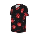 thumbnail image 1 of Daiia Beautiful Red Ladybug Mens Baseball Jersey Button Down Shirts Short Sleeve Sports Uniforms-3X-Large, 1 of 9