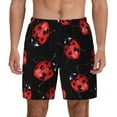 thumbnail image 1 of Daiia Beautiful Red Ladybug Mens Swim Trunks Swim Shorts Quick Dry Swim Shorts with Mesh Lining Pockets-Small, 1 of 9