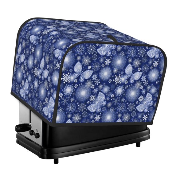 Daiia Beautiful Snowflake Butterfly Pattern 4 slice Toaster Cover, Toaster Appliance Dust-proof Cover For Kitchen Small Appliance Dust Cover and Fingerprint Protection