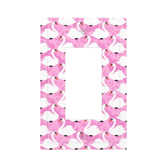 Daiia Beautiful Swans Pattern Decorator Wall Plate Child Safe Outlet Cover, Switch and Outlet Covers,Size 1-Gang 5.0" x3.0" , Polycarbonate Thermoplastic-Style U