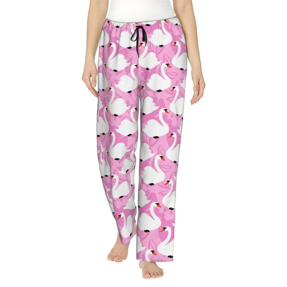 Daiia Beautiful Swans Women's Sleep Pant with Pockets and Drawstring,Pajama Pants-X-Large