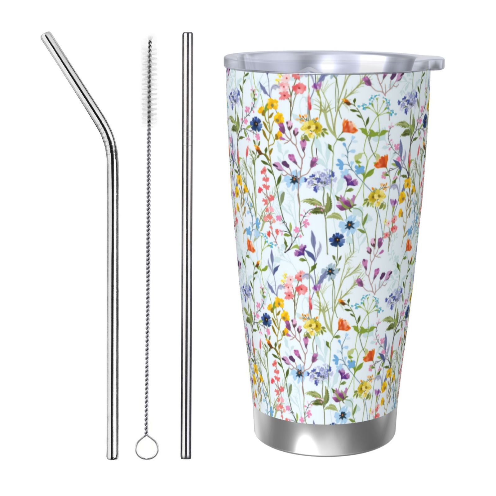 Daiia Beautiful wild flower forest Printed 20oz Insulated Coffee Cup ...