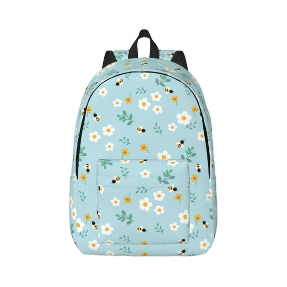 Daiia Bee Flower Vintage Canvas Backpack for Men and Women ,Hiking Backpack,Travel Laptop Bag for School,Large Capacity Backpack