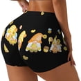 thumbnail image 1 of Daiia Bee Happy Sunflower Gnomes Pattern Women's Workout Shorts Biker Shorts - High Waisted Workout Spandex Tummy Control Gym Running Yoga Shorts-X-Large, 1 of 8