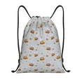 thumbnail image 1 of Daiia Bee Pattern Drawstring Backpack, Gym Bag, Lightweight Backpack, Water-Resistant Bag Travel Sports Backpack, Fitness Bag, Yoga Bag-Small, 1 of 6