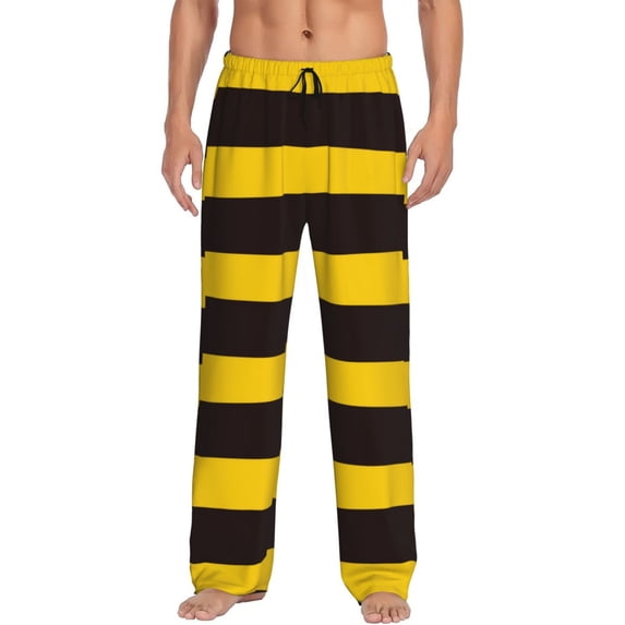 Daiia Bee Stripe Men's Sleep Pant with Pockets and Drawstring,Pajama Pants-XX-Large