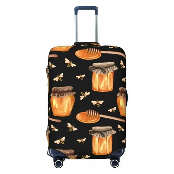 Daiia Bee and Honey Luggage Cover, Thickened Washable Travel Luggage Covers, Elastic Unique Baggage Covers for 18-20 inch Luggage-X-Large