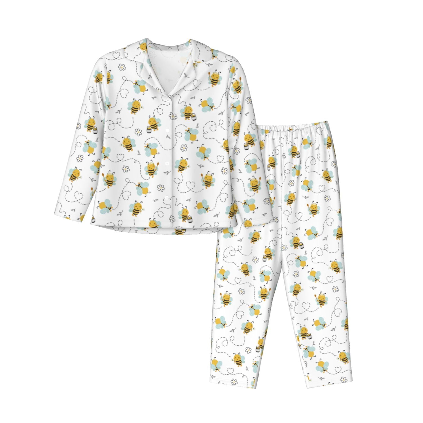 Daiia Bee for Women's Long-Sleeved Pajama Set – Soft & Comfortable ...