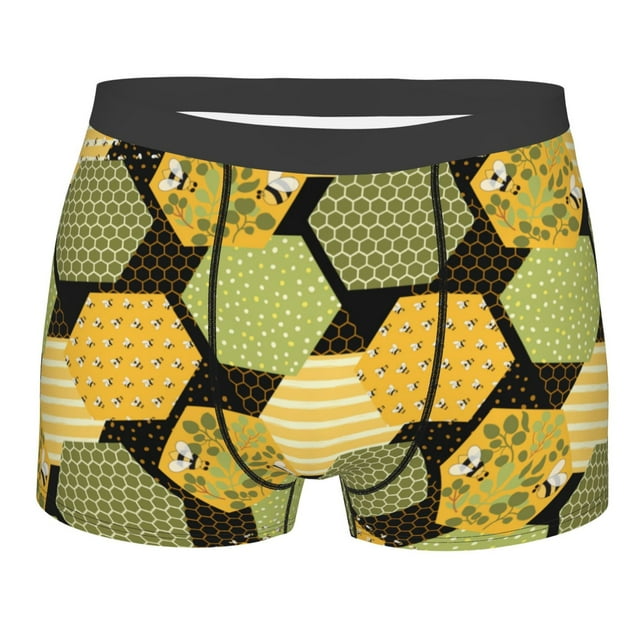 Daiia Bee honey Men's Underwear Boxer Briefs, Cotton Stretch Moisture ...