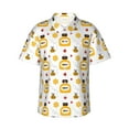 thumbnail image 1 of Daiia Bees and Flowers Hawaiian Shirt for Men Gentle Cotton Regular Short Sleeve Casual-Large, 1 of 9