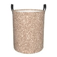 thumbnail image 1 of Daiia Beige Sparkling Glitter Round Laundry Basket with Handles Thickened Waterproof Circular hamper,Dirty Clothes Storage Basket for Bedroom,Bathroom,College Dorm-Medium, 1 of 8