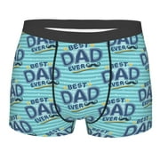 Daiia Best Dad Ever Men's Underwear Boxer Briefs, Cotton Stretch Moisture-Wicking Underwear-Small