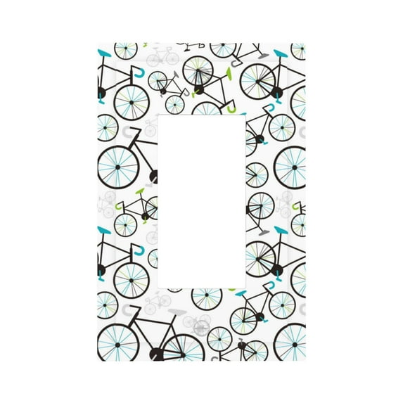 Daiia Bicycle Pattern Decorator Wall Plate Child Safe Outlet Cover, Switch and Outlet Covers,Size 1-Gang 5.0" x3.0" , Polycarbonate Thermoplastic-Style U