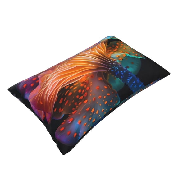 Daiia Bioluminescent Underwater Flower Bedding Waterproof Pillow Protector Zippered Queen – Bed Bug Proof Pillow Encasement-14"x20"