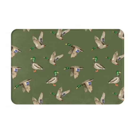 Daiia Birds Wild Ducks Front Door Mat, Heavy Duty Durable Welcome Mat for Outdoor Indoor, Dirt Trapper Waterproof Super Absorbent Door Mat, 16" x 24"