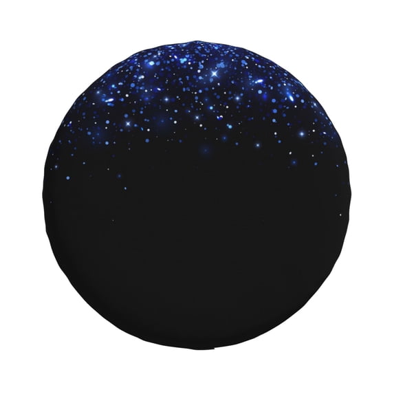 Daiia Black Blue Glitter Sparkles Tire Covers , Travel Trailer Camper Truck SUV Motorhome Waterproof Wheel Cover, Sun Rain Snow Protector-15 inch