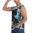 thumbnail image 1 of Daiia Black Panther Floral Illustration Printed Men's Tank Tops,Casual Soft Sleeveless Gym Muscle Shirts Bodybuilding Tee-X-Large, 1 of 8
