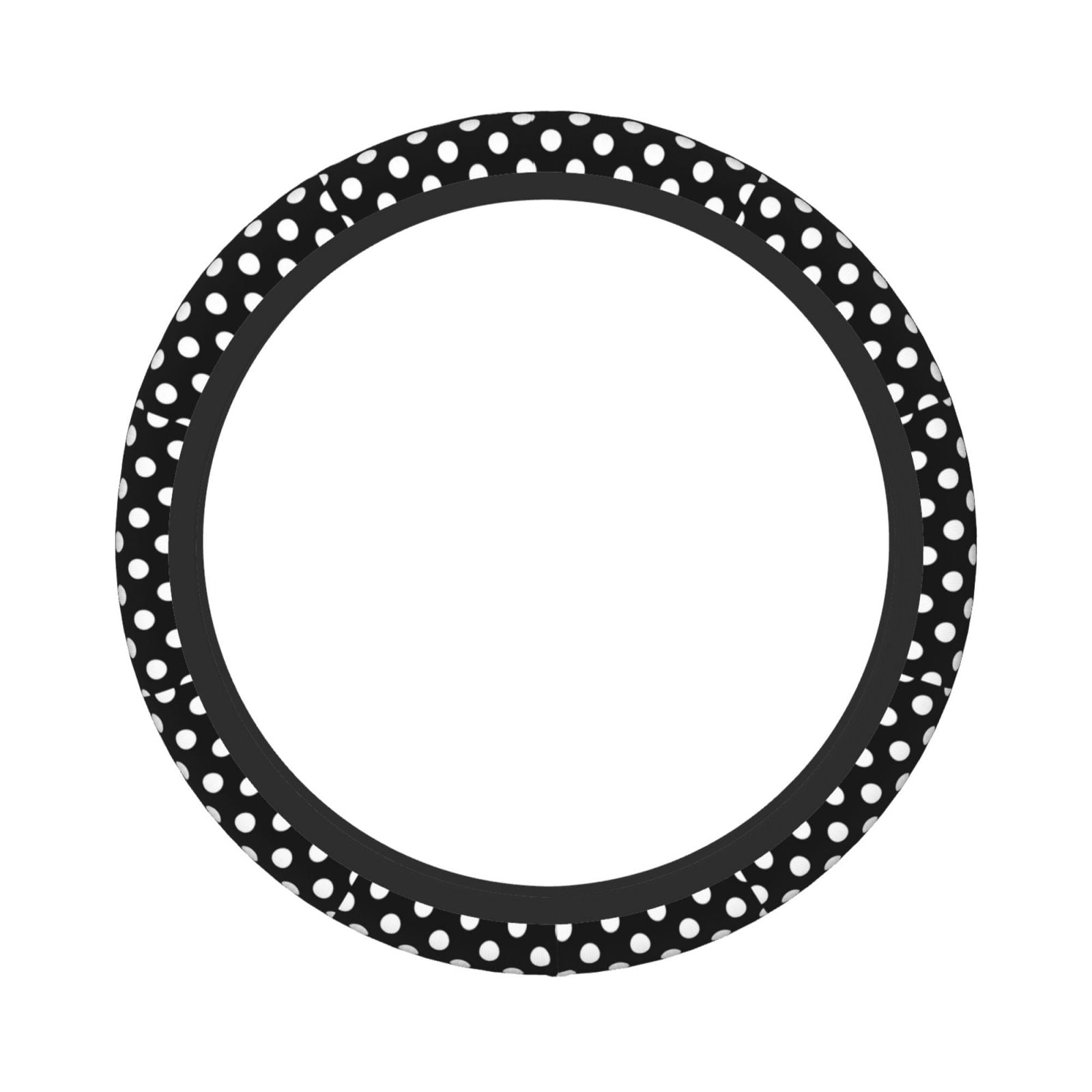 Daiia Black and White Polka Dot Steering Wheel Cover Auto Steering