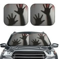 thumbnail image 1 of Daiia Bloody Hand Behind 2PCS Car Windshield Sun Shade, Foldable Sun Shield for Car Front Window, Auto Sun Blocker Visor Protector Universal for Truck SUV Pickup-Small, 1 of 7