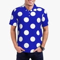 thumbnail image 1 of Daiia Blue And White Polka Dot Pattern Men’s Polo Shirts,Solid Deck Shirt,Classic Fit, Breathable Cotton Polo for Casual and Sport Wear-Medium, 1 of 7