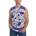 thumbnail image 1 of Daiia Blue And White Porcelain Pattern Printed Men's Tank Tops,Casual Soft Sleeveless Gym Muscle Shirts Bodybuilding Tee-3X-Large, 1 of 8
