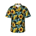 thumbnail image 1 of Daiia Blue Batterflies Sunflower Hawaiian Shirt for Men Gentle Cotton Regular Short Sleeve Casual-Medium, 1 of 9