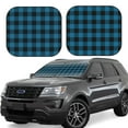 thumbnail image 1 of Daiia Blue Black Plaid 2PCS Car Windshield Sun Shade, Foldable Sun Shield for Car Front Window, Auto Sun Blocker Visor Protector Universal for Truck SUV Pickup-Small, 1 of 7