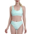 thumbnail image 1 of Daiia Blue Bright printed 2 piece Swimsuit Bikinis for Women High Waisted Racerback Bathing Suits Summer Tummy Control Scoop Neck Swimwear-Medium, 1 of 8