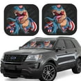 thumbnail image 1 of Daiia Blue Dinosaur 2PCS Car Windshield Sun Shade, Foldable Sun Shield for Car Front Window, Auto Sun Blocker Visor Protector Universal for Truck SUV Pickup-Medium, 1 of 1