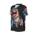 thumbnail image 1 of Daiia Blue Dinosaur Mens Baseball Jersey Button Down Shirts Short Sleeve Sports Uniforms-3X-Large, 1 of 9