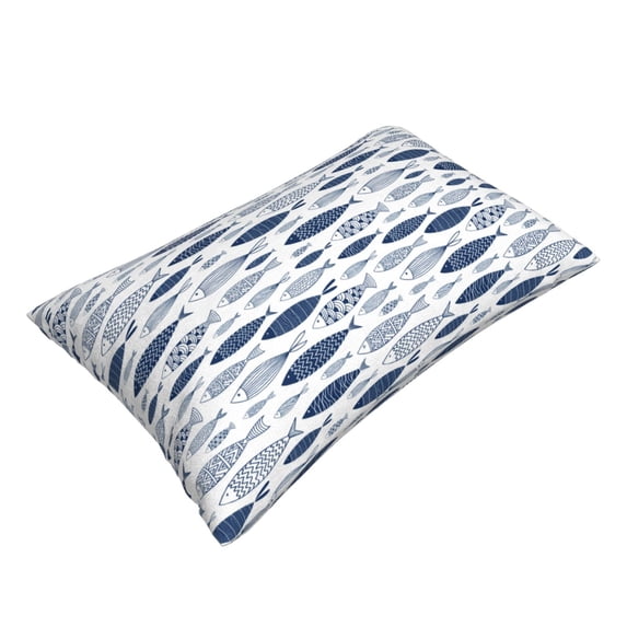 Daiia Blue Fish Bedding Waterproof Pillow Protector Zippered Queen – Bed Bug Proof Pillow Encasement-20"x30"