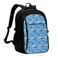 thumbnail image 1 of Daiia Blue Fish Pattern USB Charging Backpack for Men and Women, Anti-Theft Backpack,Travel Backpack,School Backpack,College Backpack,Laptop Backpack, 1 of 7