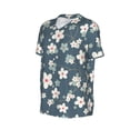 thumbnail image 1 of Daiia Blue Flower Mens Baseball Jersey Button Down Shirts Short Sleeve Sports Uniforms-Medium, 1 of 9