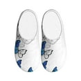 thumbnail image 1 of Daiia Blue Flying Butterflies Print Women’s Fuzzy Slippers Memory Foam Lightweight House Shoes Cozy Loafer Flannel House Shoes-35/36, 1 of 7