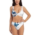 thumbnail image 1 of Daiia Blue Flying Butterflies Women's Bikini Set Two Piece Swimsuit High Waisted Bikini Adjustable Straps Bikini Perfect for Beach, Pool, and Summer Vacation-X-Large, 1 of 9