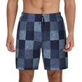 thumbnail image 1 of Daiia Blue Gingham Buffalo Check Mens Swim Trunks Swim Shorts Quick Dry Swim Shorts with Mesh Lining Pockets-XX-Large, 1 of 9
