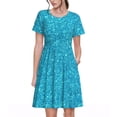 thumbnail image 1 of Daiia Blue Glitter Print Women's Dresses 2025 Trendy Short sleeve Dresses Casual Baggy Flowy Maxi Sun Dresses, 1 of 6