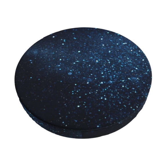 Daiia Blue Glitter Retro Stool Covers Round,Round Bar Stool Covers Waterproof Bar Chair Covers Washable Stool Cushion Slipcover for 12-14 Inch Chair-13 inch