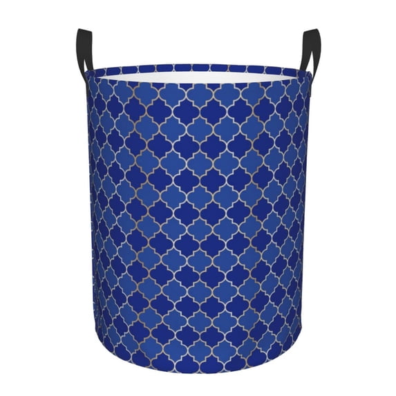 Daiia Blue Lantern Shapes Round Laundry Basket with Handles Thickened Waterproof Circular hamper,Dirty Clothes Storage Basket for Bedroom,Bathroom,College Dorm-Medium